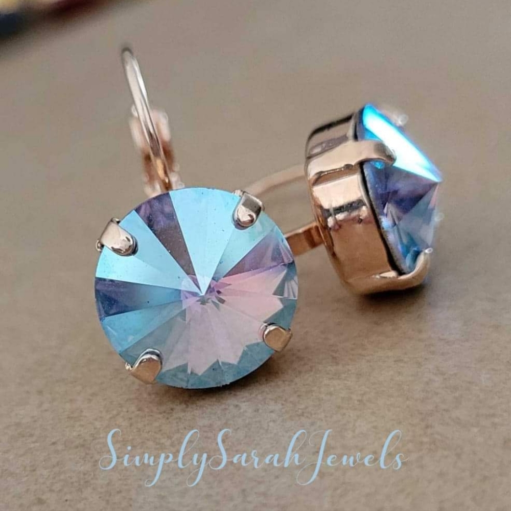 Austrian Crystal Earrings in Rose Gold